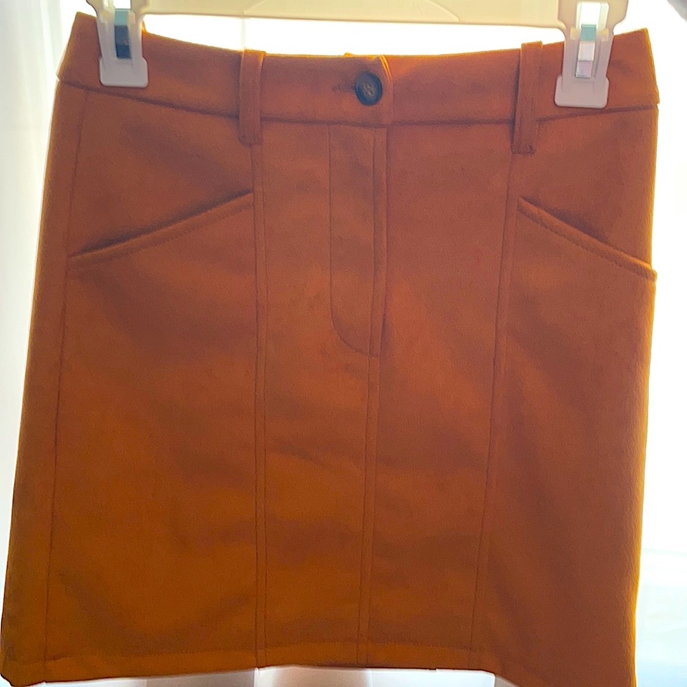 Skirt, very soft. Dry clean only. Size: XXS or size 2. Very new condition.